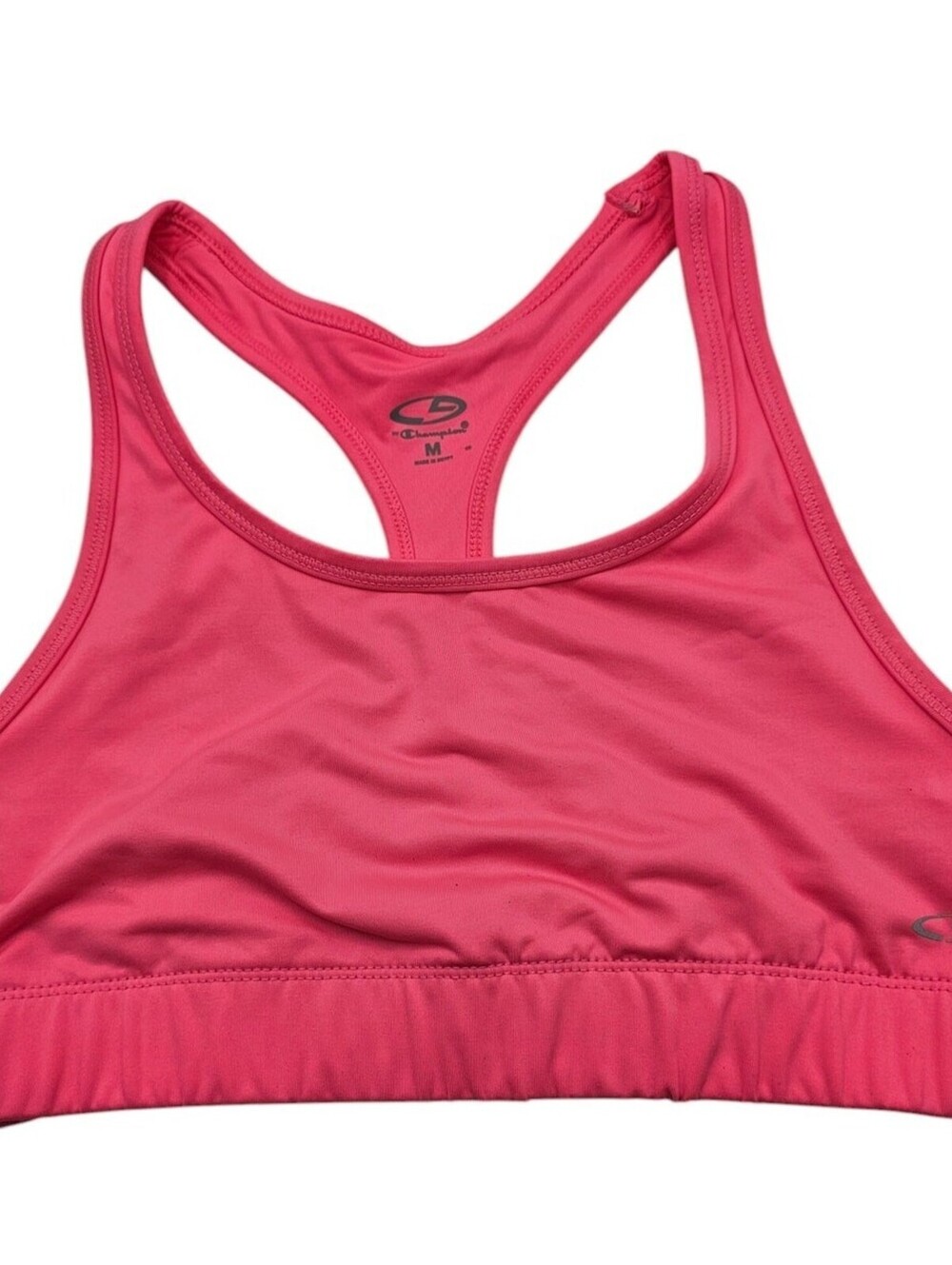 Champion Womens Sz M Classic Racer Back Sports Bra Solid Pink